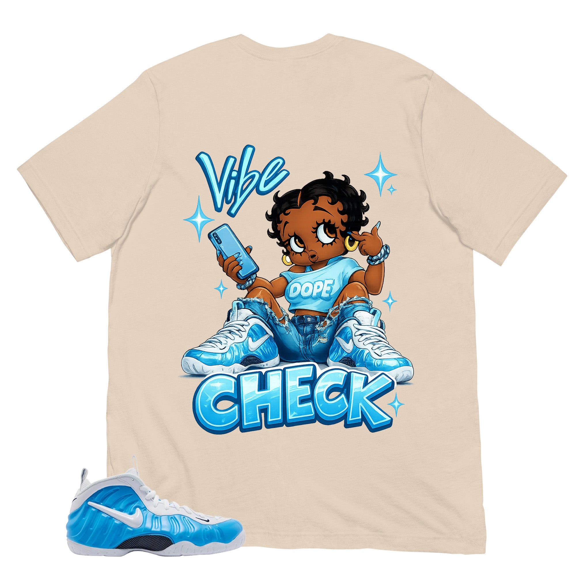 Vibe Check Shirt - Matching Air Foamposite Pro 'University Blue' 2026