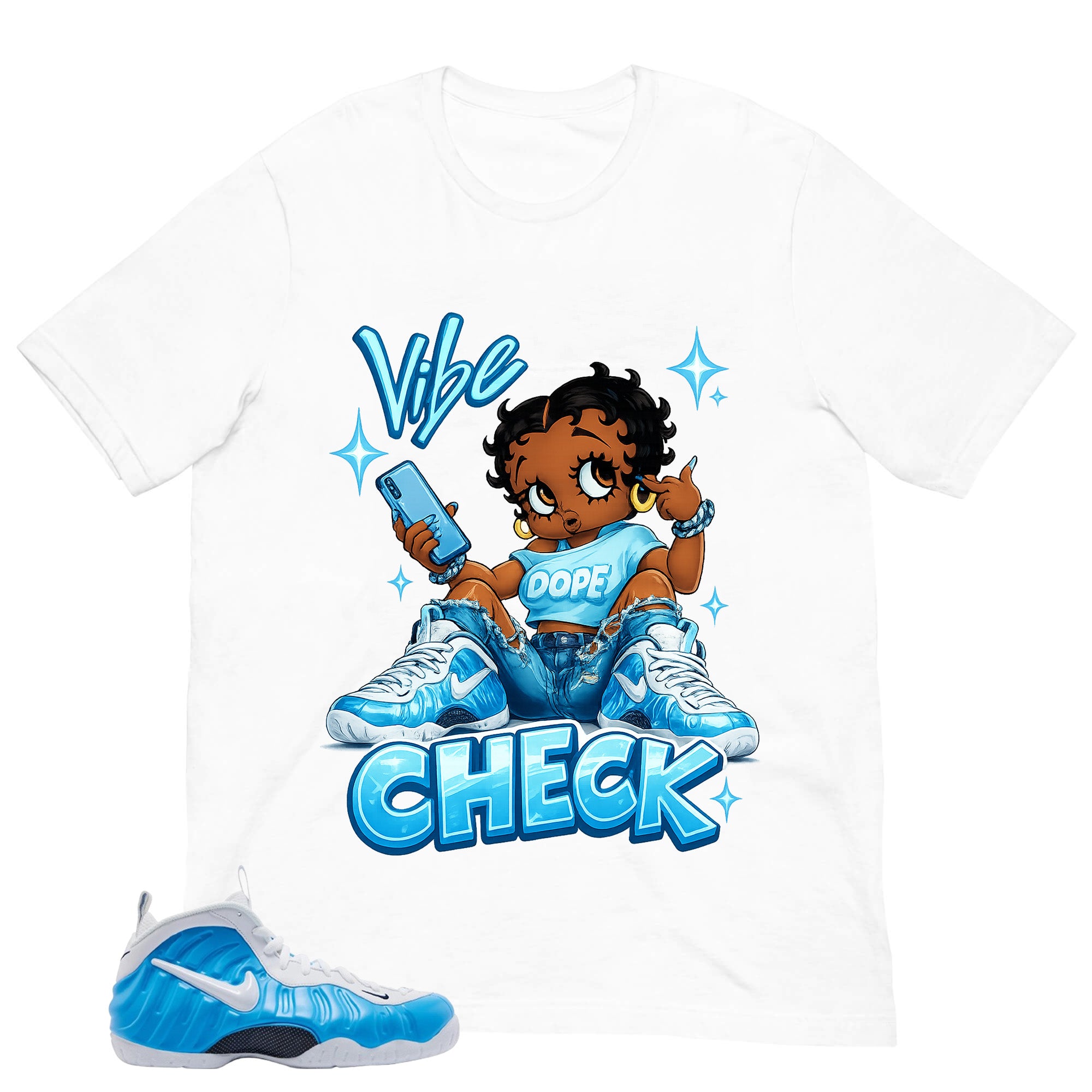 Vibe Check Shirt - Matching Air Foamposite Pro 'University Blue' 2026
