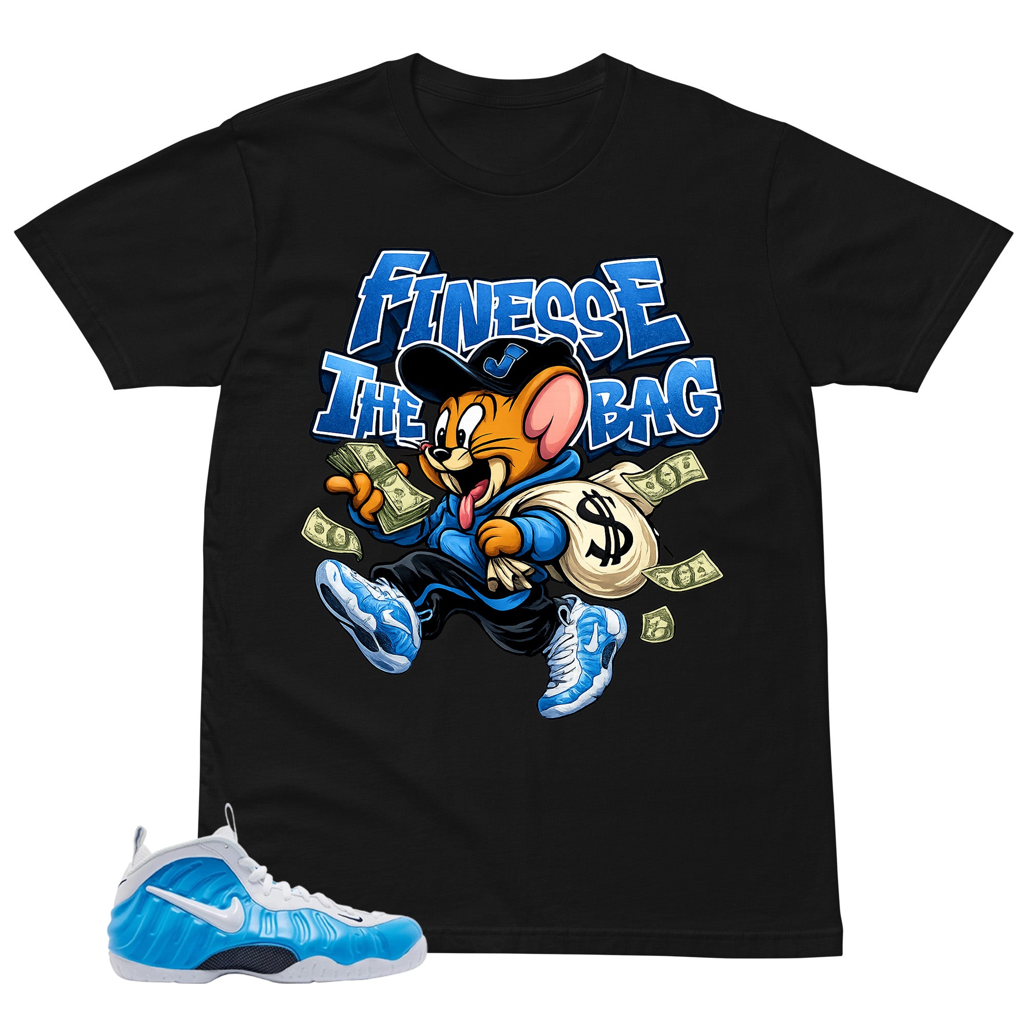 Finesse The Bag Shirt - Matching Air Foamposite Pro 'University Blue' 2026