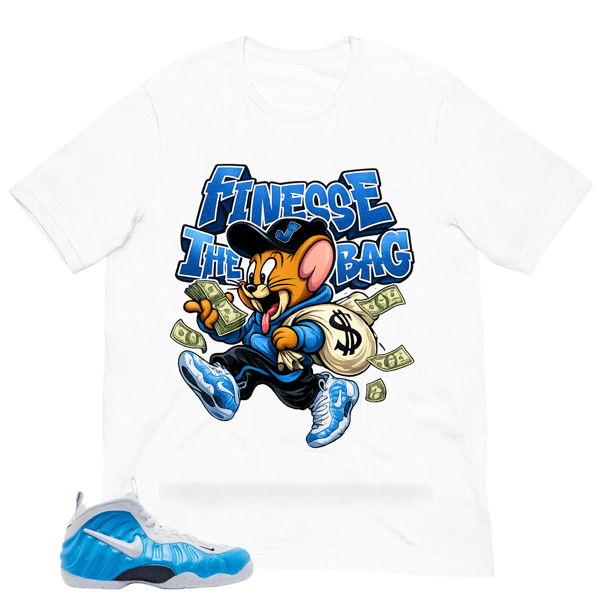 Finesse The Bag Shirt - Matching Air Foamposite Pro 'University Blue' 2026