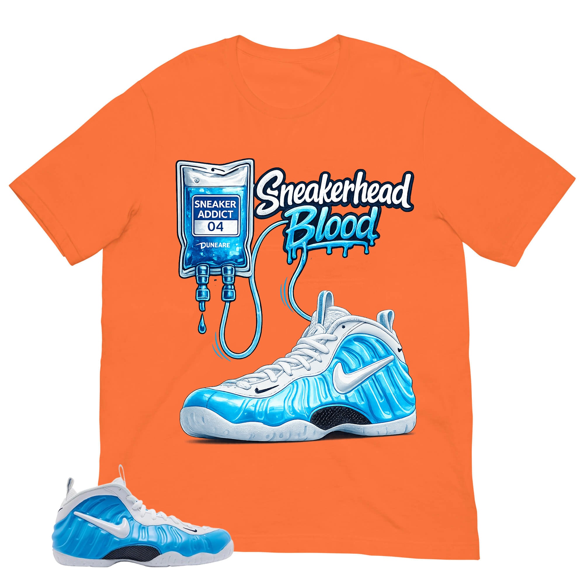 Sneakerhead Blood Shirt - Matching Air Foamposite Pro 'University Blue' 2026