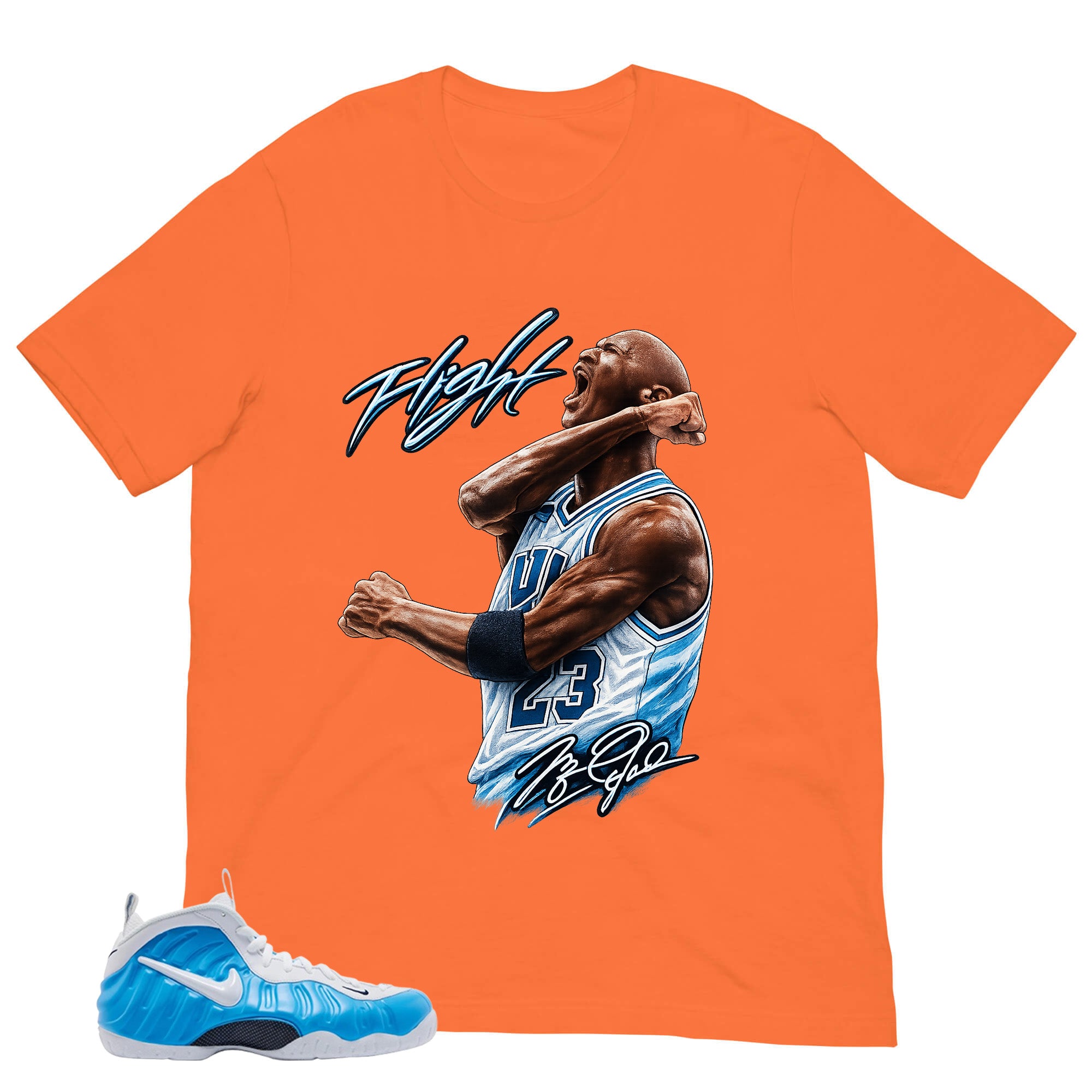 Flight Legend MJ Shirt - Matching Air Foamposite Pro 'University Blue' 2026
