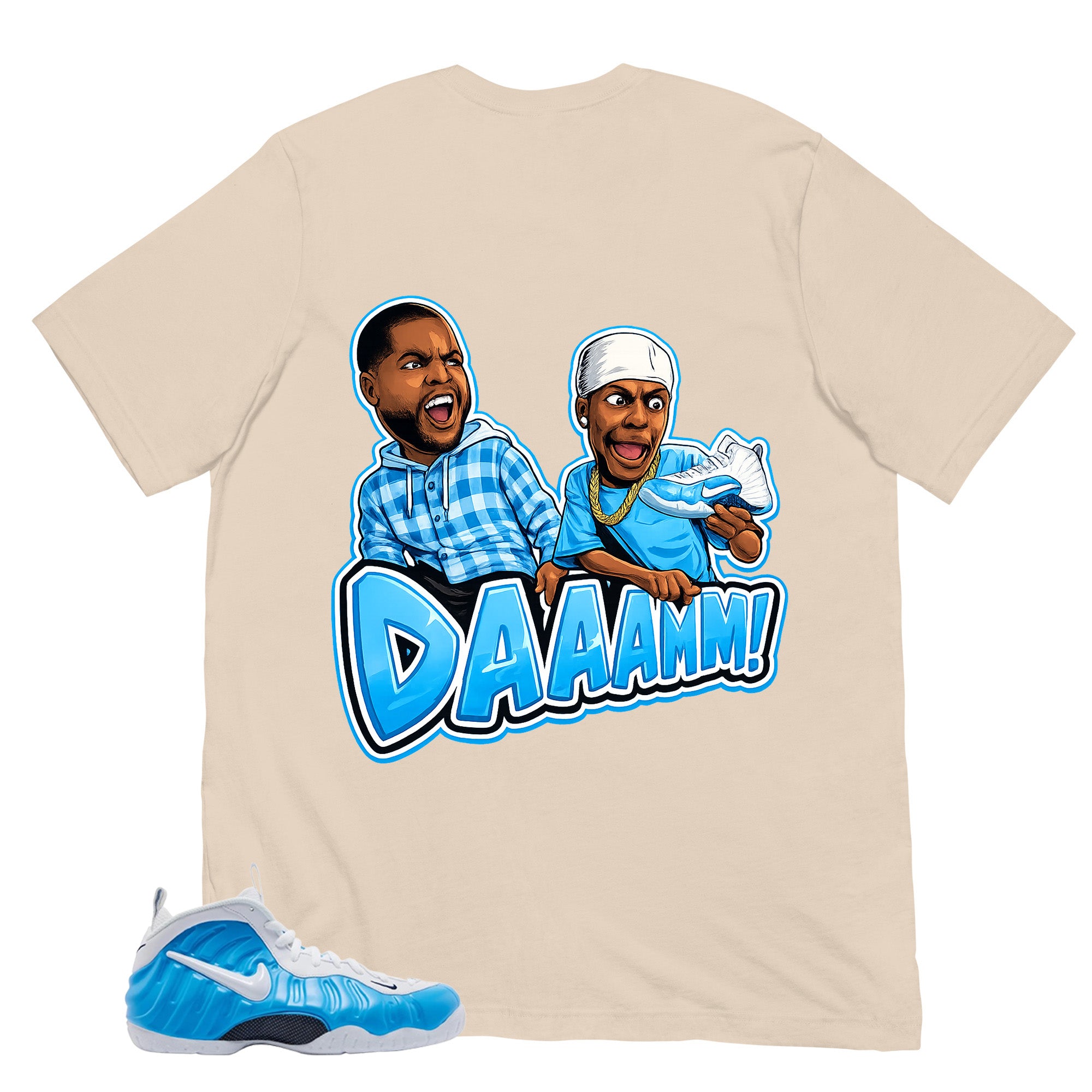 Daamn Meme Shirt - Matching Air Foamposite Pro 'University Blue' 2026