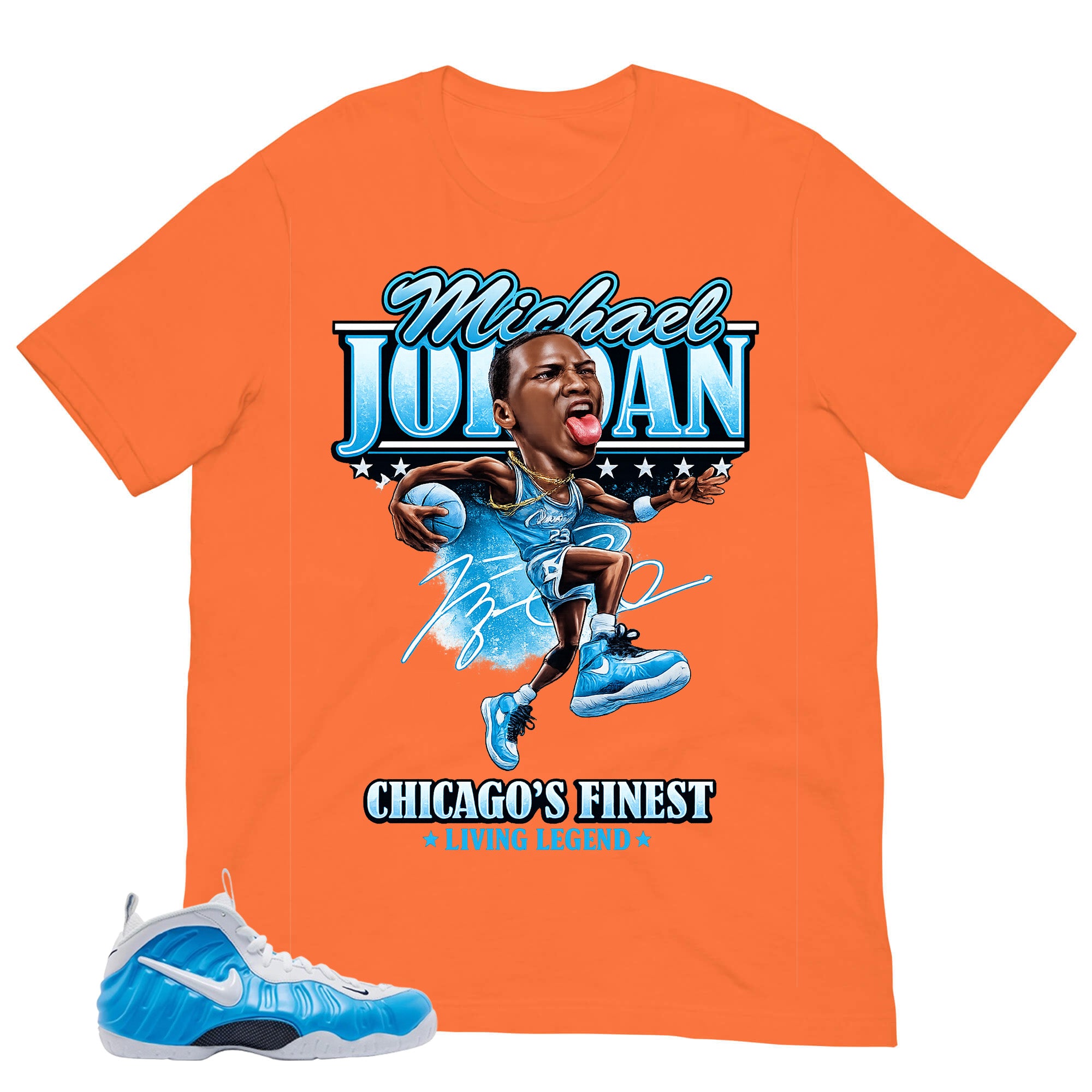 MJ Living Legend Shirt - Matching Air Foamposite Pro 'University Blue' 2026