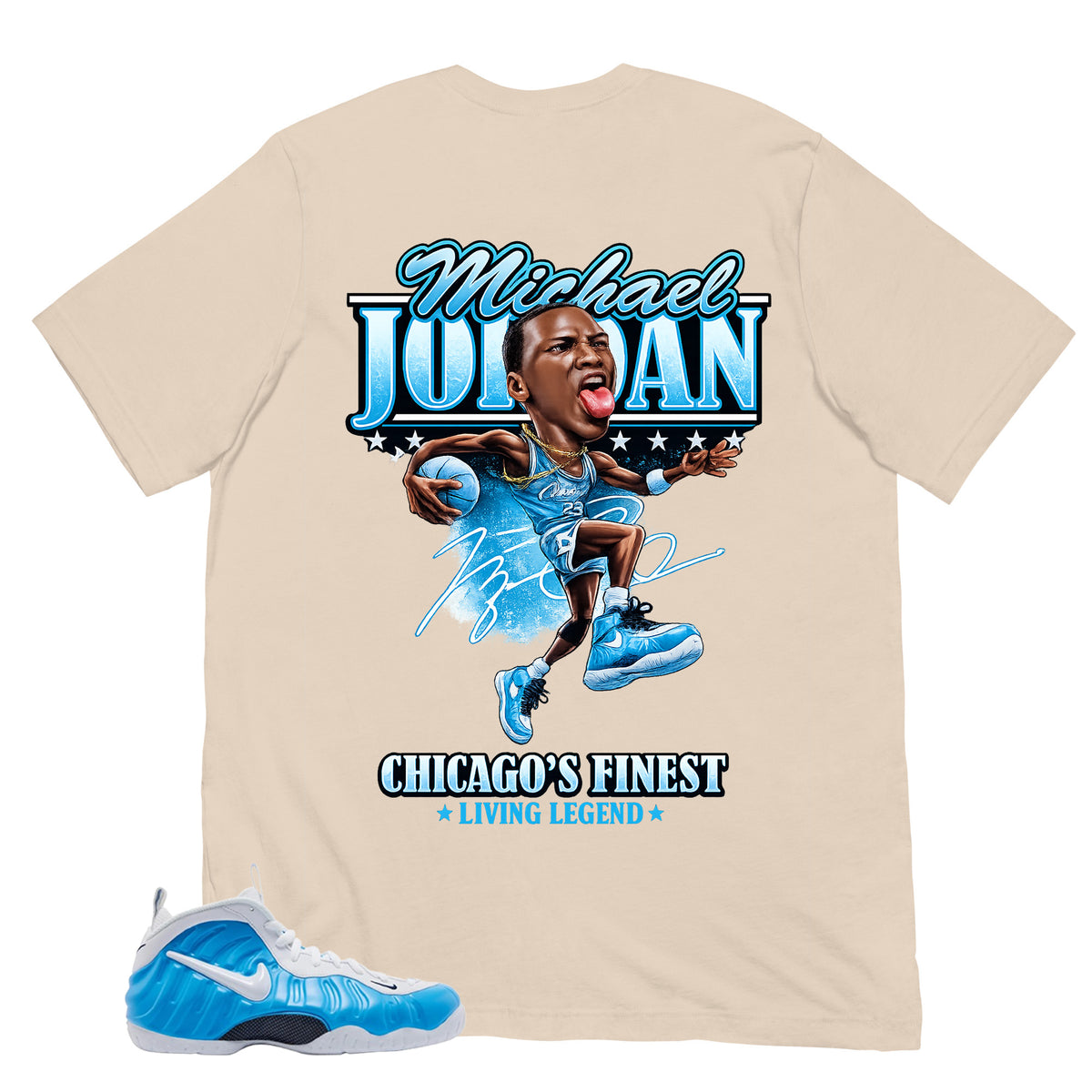 MJ Living Legend Shirt - Matching Air Foamposite Pro 'University Blue' 2026