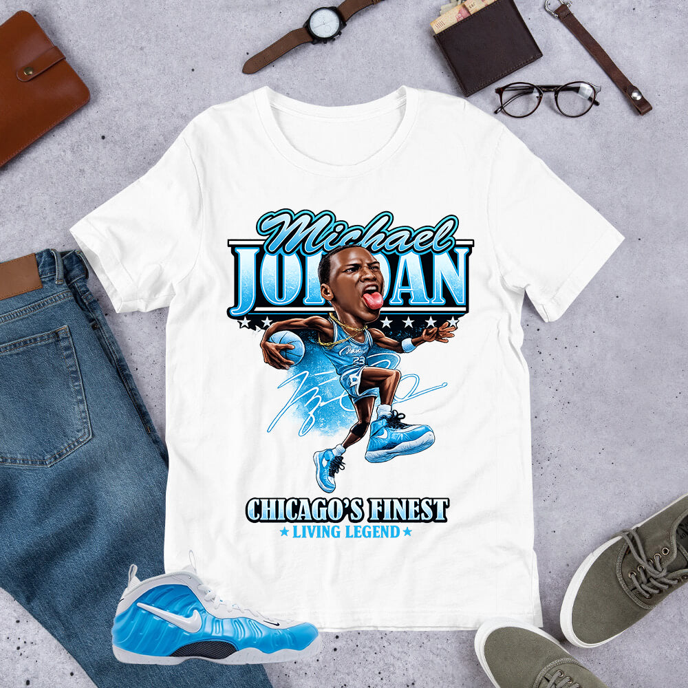 MJ Living Legend Shirt - Matching Air Foamposite Pro 'University Blue' 2026