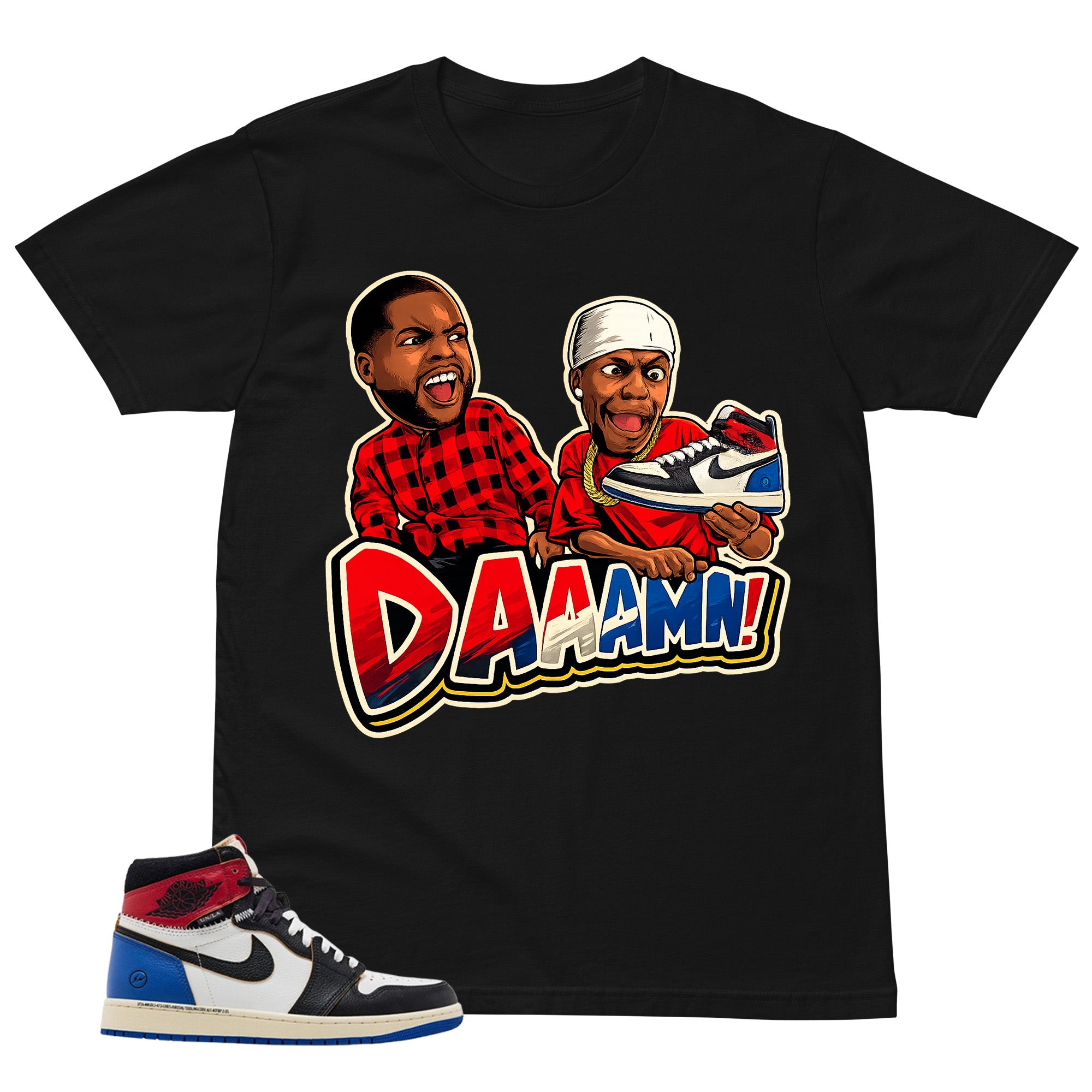 Daaamn Meme Shirt - Matching Air Jordan 1 Union x Fragment