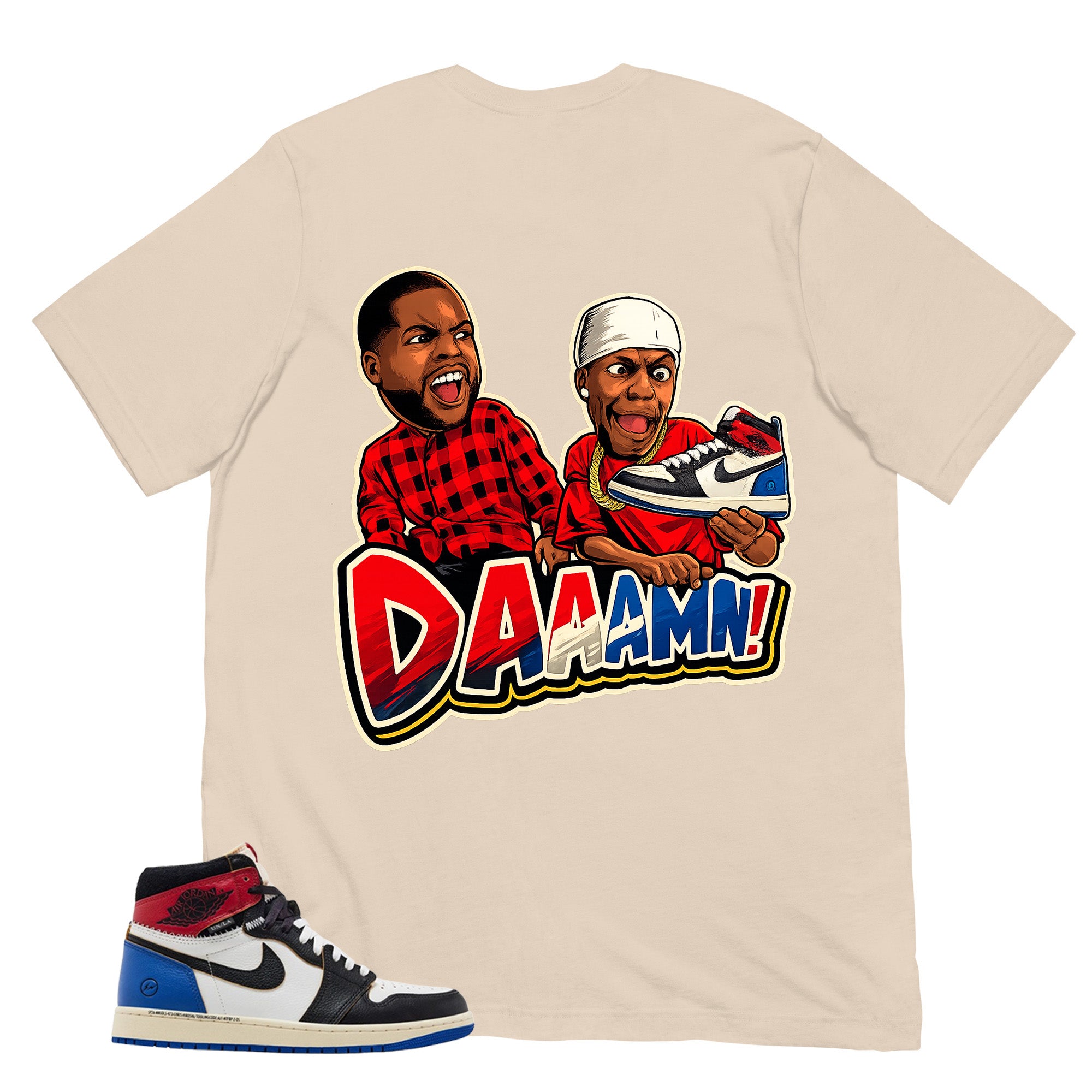 Daaamn Meme Shirt - Matching Air Jordan 1 Union x Fragment