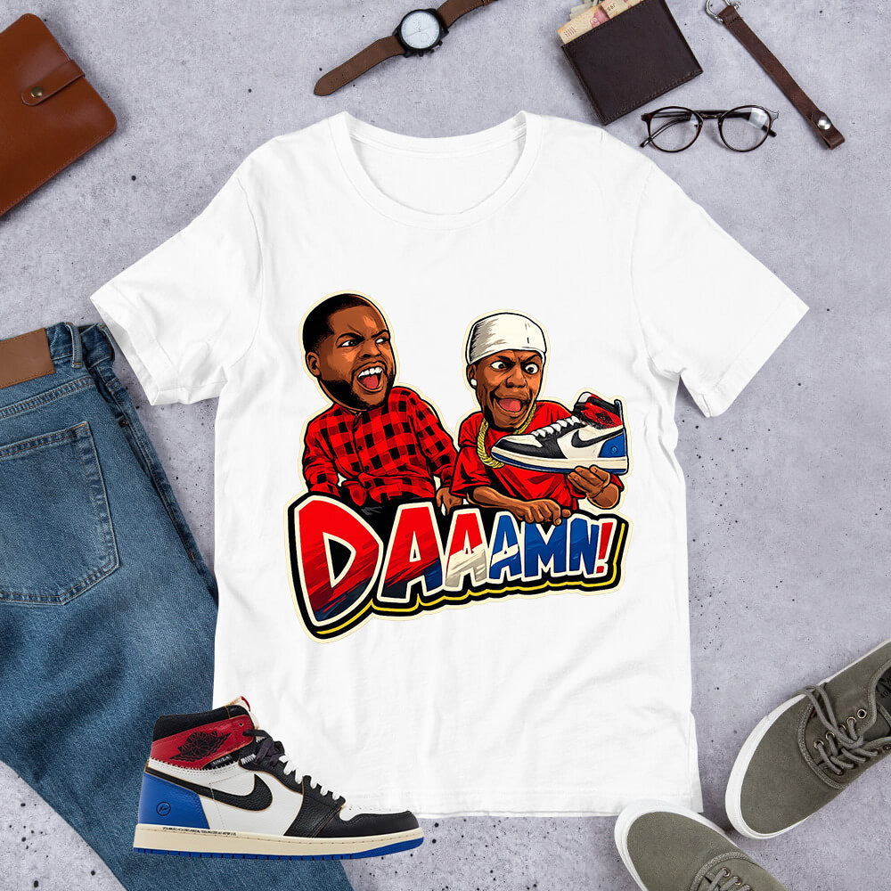 Daaamn Meme Shirt - Matching Air Jordan 1 Union x Fragment