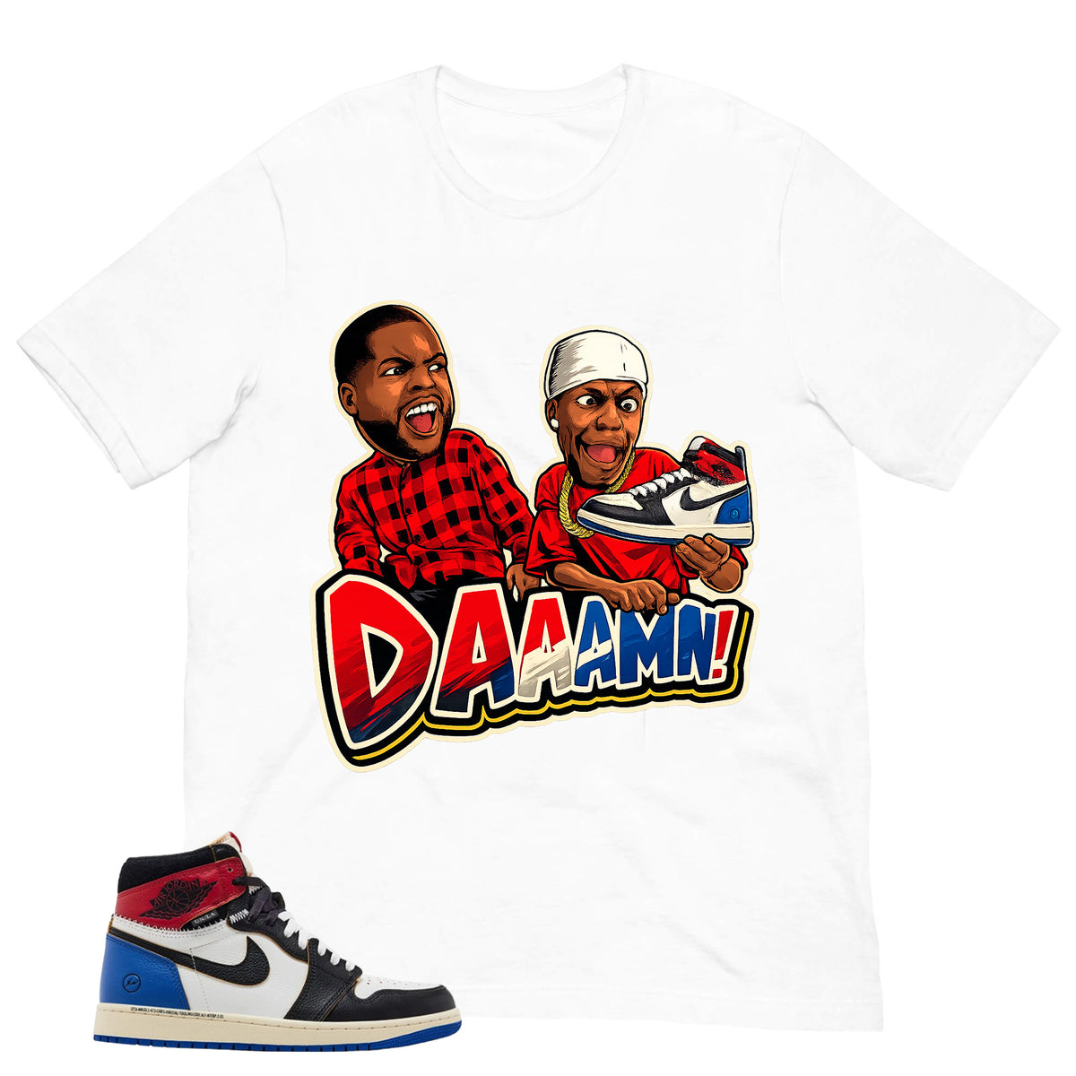 Daaamn Meme Shirt - Matching Air Jordan 1 Union x Fragment