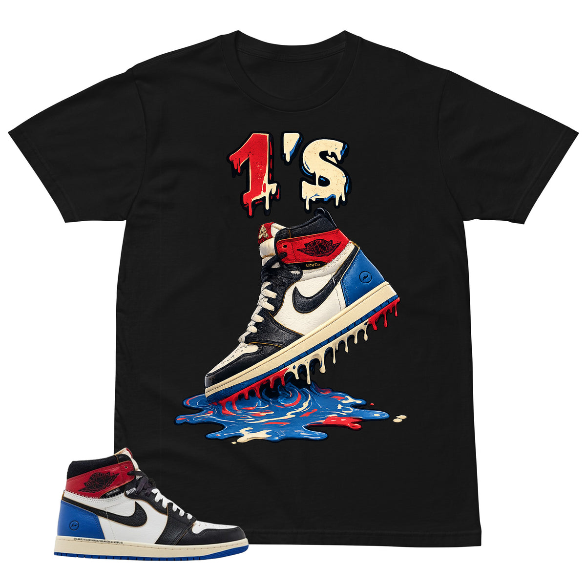 1's Dripping Shirt - Matching Air Jordan 1 Union x Fragment