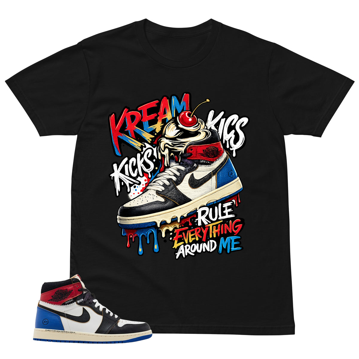 Kream Kicks Shirt - Matching Air Jordan 1 Union x Fragment