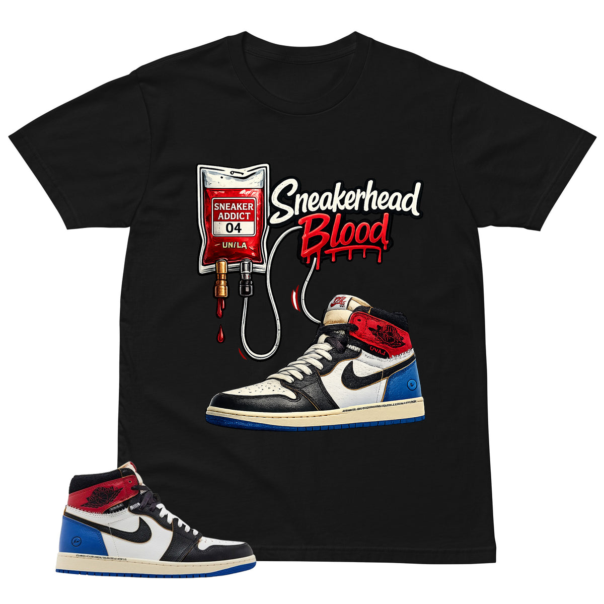 Sneakerhead Blood Shirt - Matching Air Jordan 1 Union x Fragment