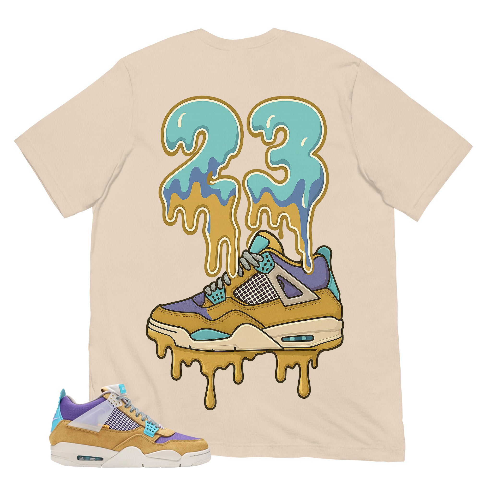 23 Dripping Sneaker Shirt - Match Union LA x Air Jordan 4 Desert Moss