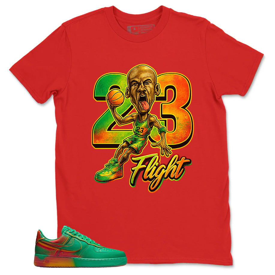 23 Flight MJ Shirt - Match Air Force 1 Stadium Green Crimson