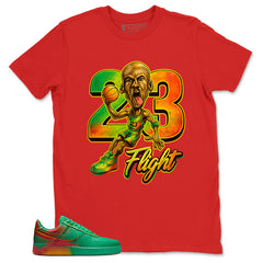 23 Flight MJ Shirt - Match Air Force 1 Stadium Green Crimson