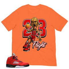 Graphic Tee 23 Flight MJ Shirt Match 5s Raging Bull
