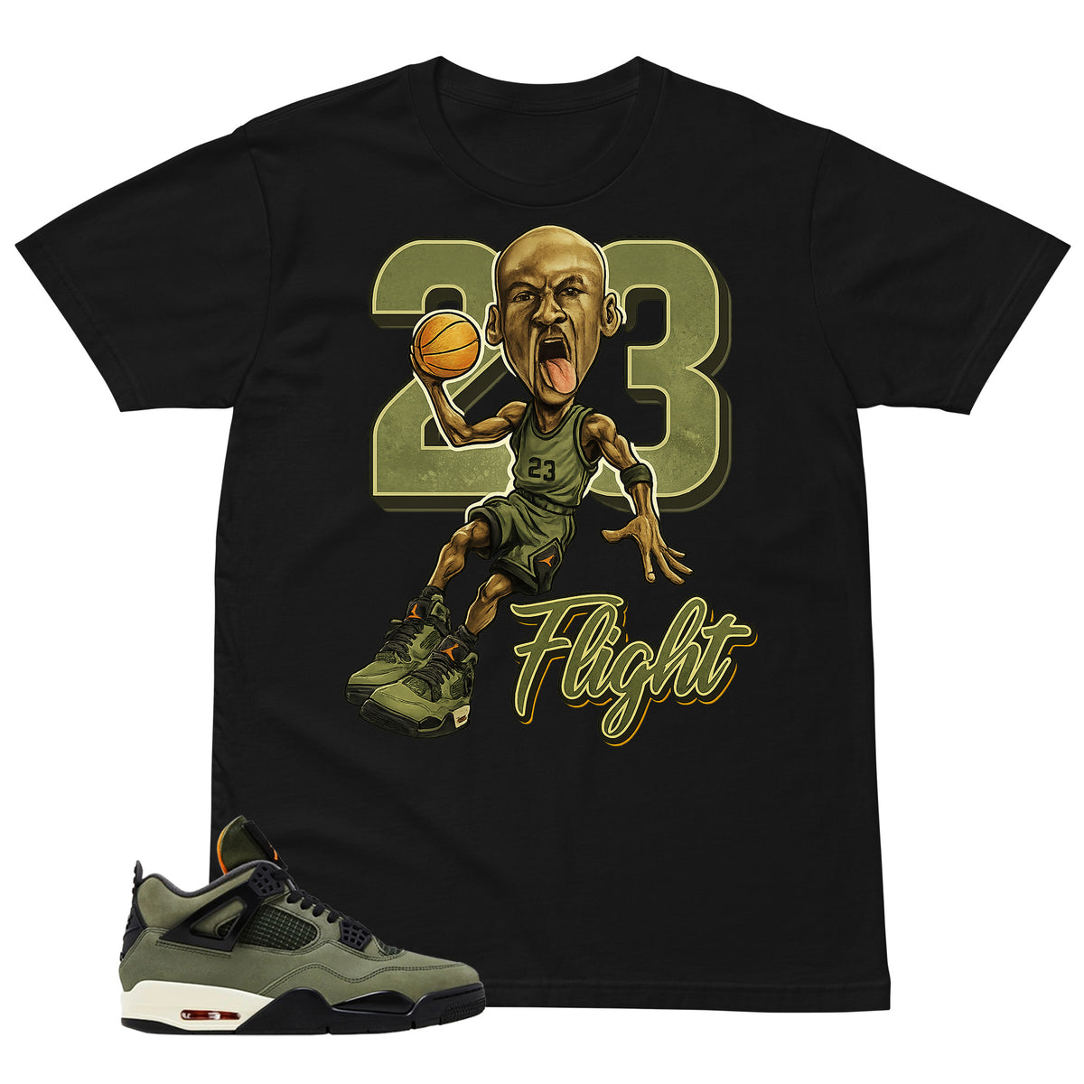 23 Flight MJ Sneaker Shirt - Match  Air Jordan 4 Undefeated
