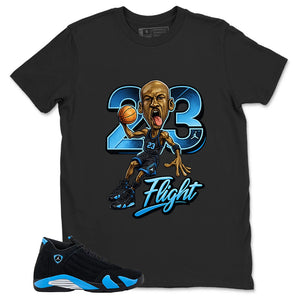 23 Flight Shirt- Match Air Jordan 14 Black University Blue 2026