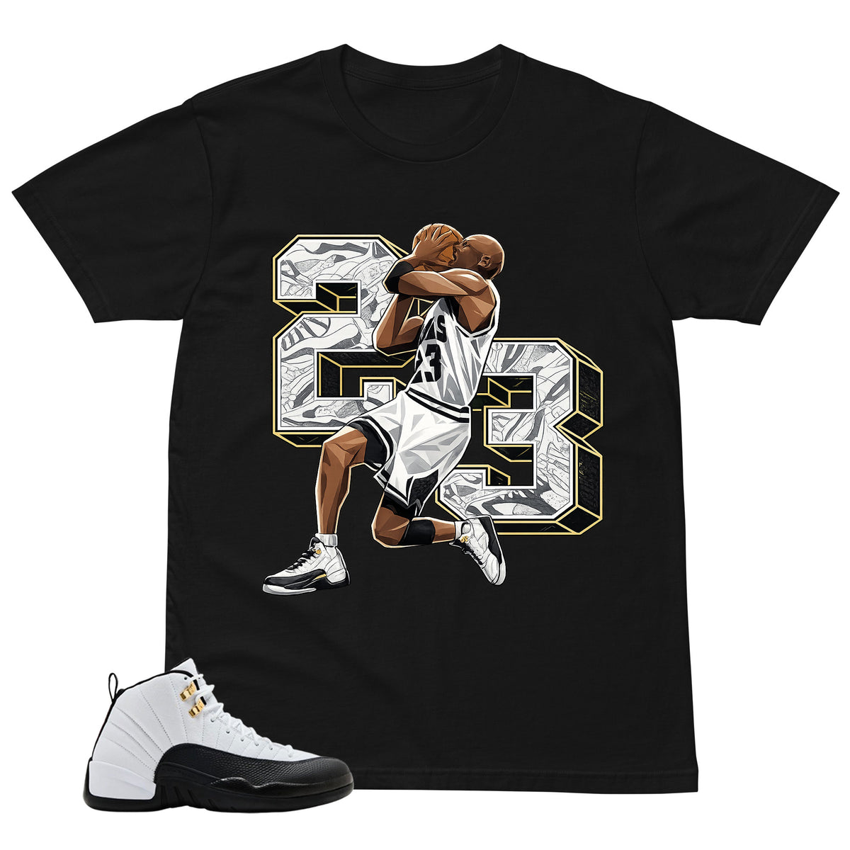 Number 23 Legend Shirt - Match Air Jordan 12 'Taxi'