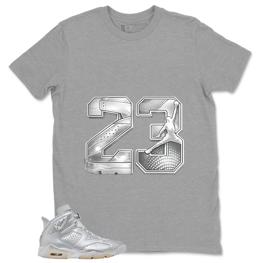 23 Legend MJ Shirt - Match Air Jordan 6 x Paris Saint-Germain Metallic Silver