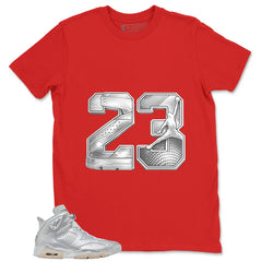 23 Legend MJ Shirt - Match Air Jordan 6 x Paris Saint-Germain Metallic Silver