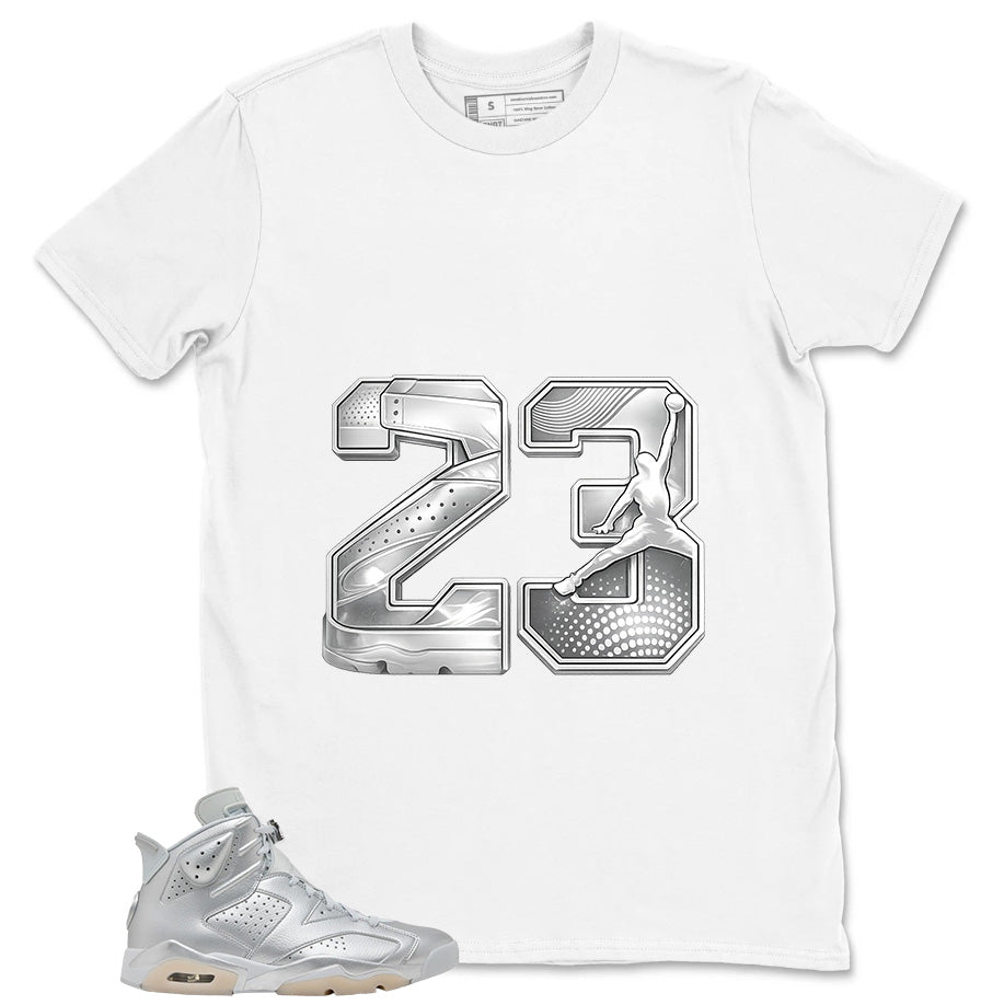 23 Legend MJ Shirt - Match Air Jordan 6 x Paris Saint-Germain Metallic Silver
