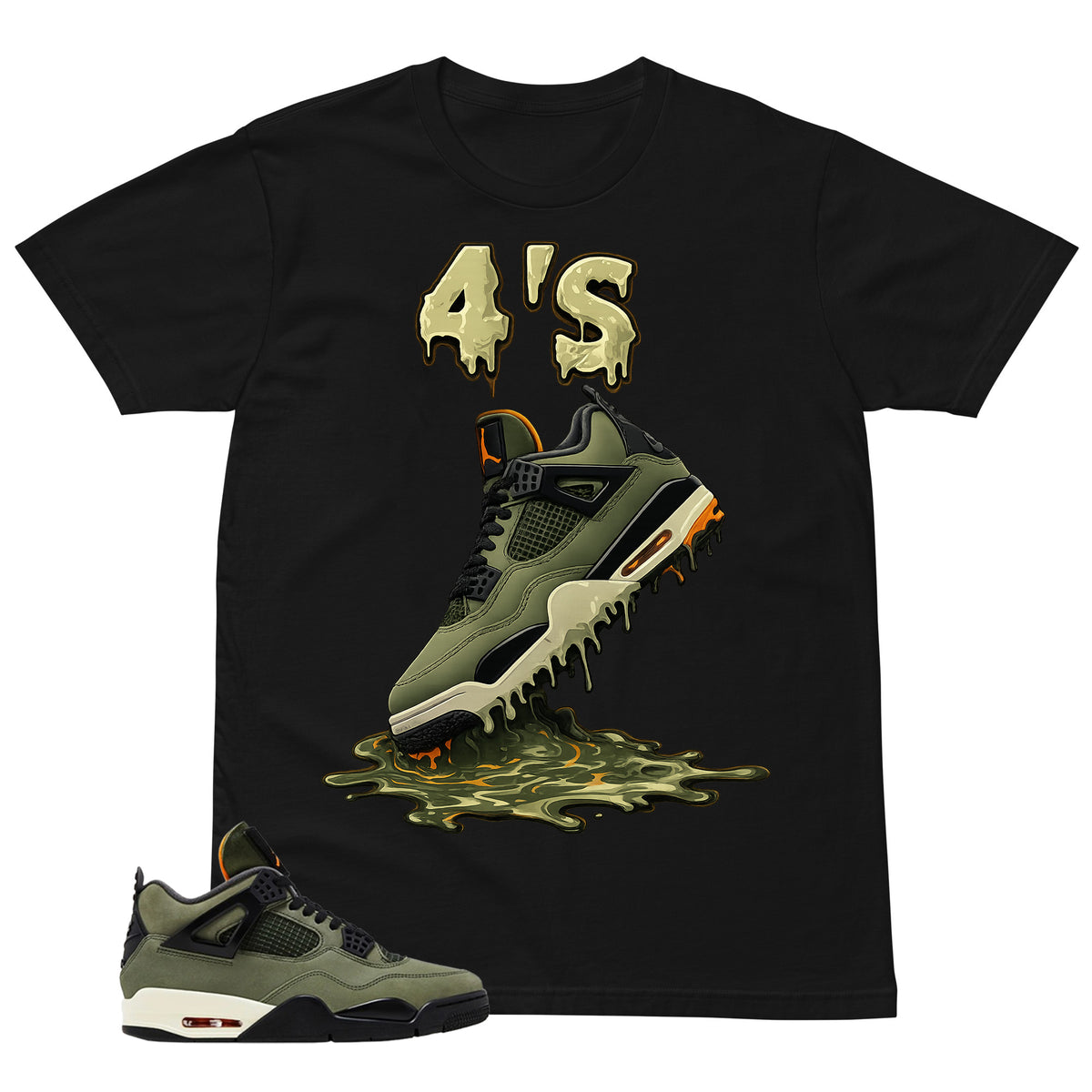 4's Dripping Sneaker Shirt - Match  Air Jordan 4 Undefeated