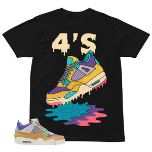 4's Dripping Sneaker Shirt - Match Union LA x Air Jordan 4 Desert Moss