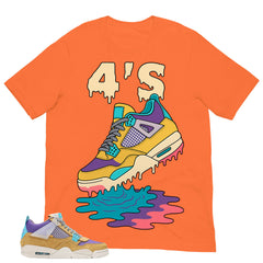 4's Dripping Sneaker Shirt - Match Union LA x Air Jordan 4 Desert Moss