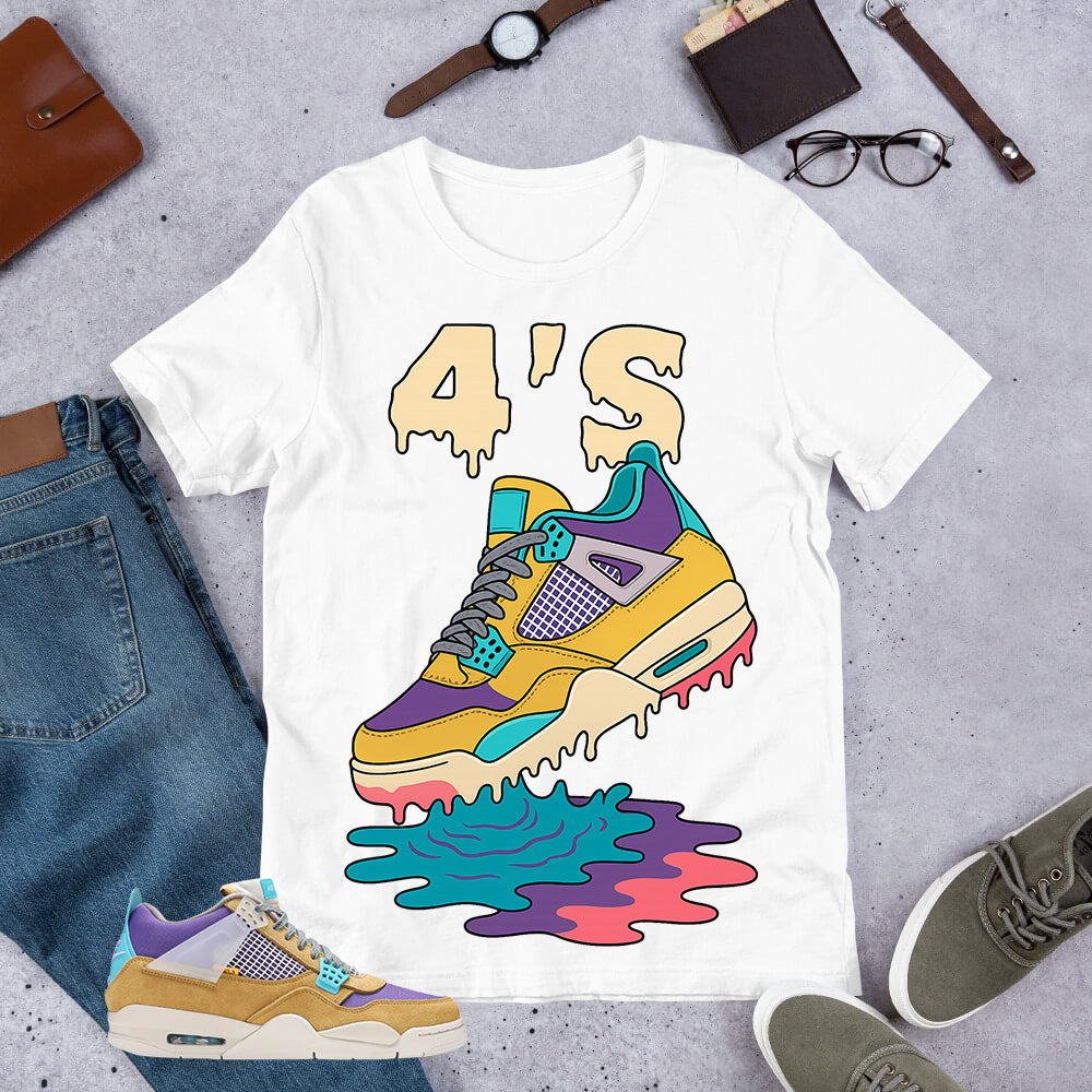 4's Dripping Sneaker Shirt - Match Union LA x Air Jordan 4 Desert Moss