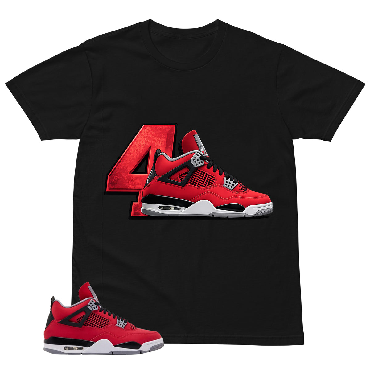 4's Sneaker Shirt - Match Air Jordan 4 Toro Bravo