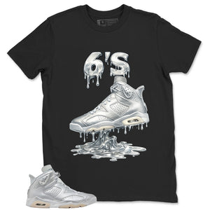 6's Dripping Shirt - Match Air Jordan 6 x Paris Saint-Germain Metallic Silver