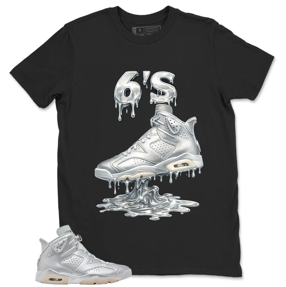 6's Dripping Shirt - Match Air Jordan 6 x Paris Saint-Germain Metallic Silver
