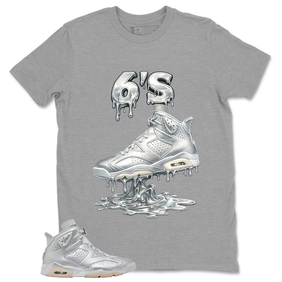 6's Dripping Shirt - Match Air Jordan 6 x Paris Saint-Germain Metallic Silver