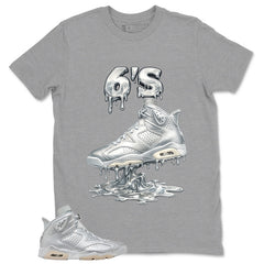 6's Dripping Shirt - Match Air Jordan 6 x Paris Saint-Germain Metallic Silver