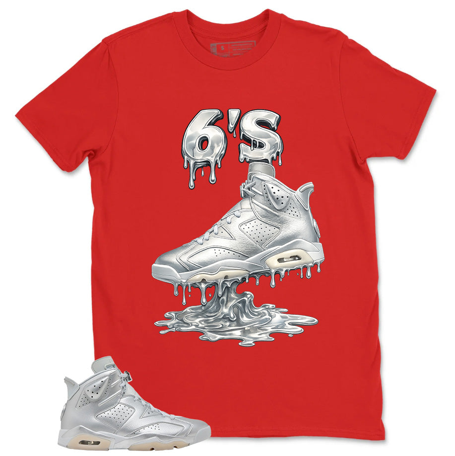 6's Dripping Shirt - Match Air Jordan 6 x Paris Saint-Germain Metallic Silver