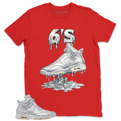 6's Dripping Shirt - Match Air Jordan 6 x Paris Saint-Germain Metallic Silver