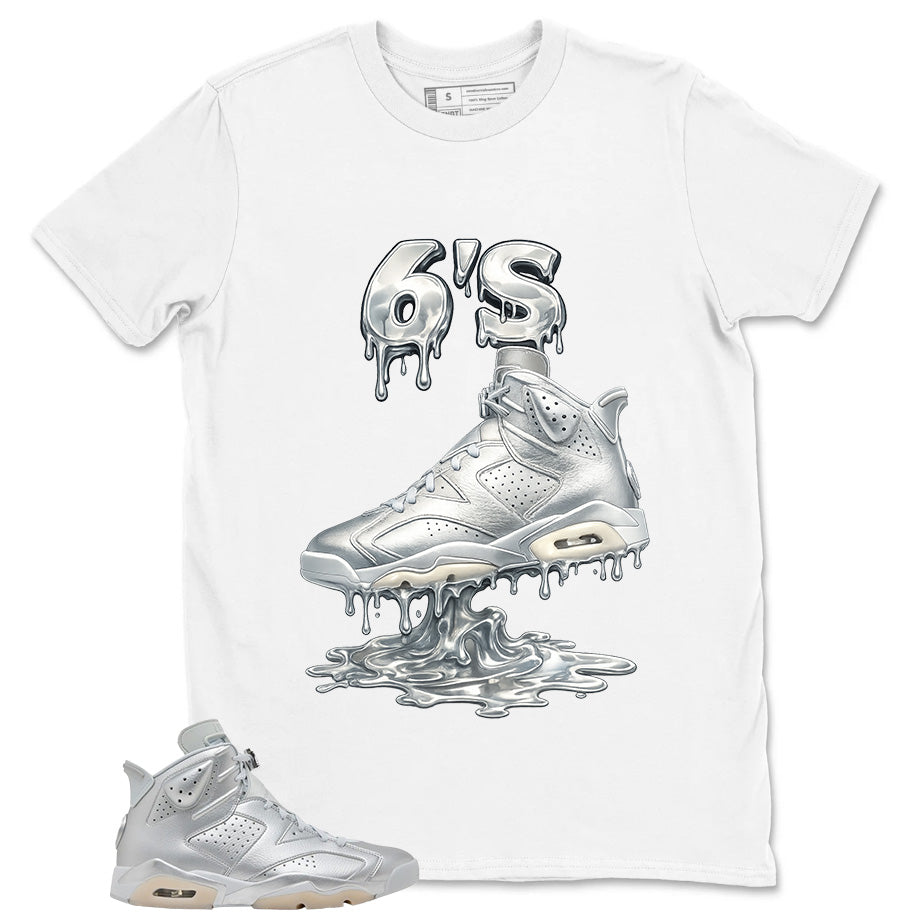 6's Dripping Shirt - Match Air Jordan 6 x Paris Saint-Germain Metallic Silver