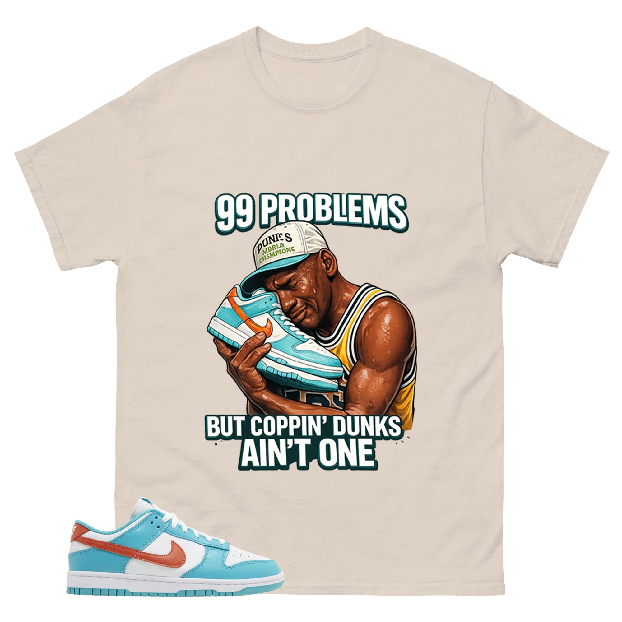 99 Problems Shirt - Match Green Dunk Low Miami Dolphins