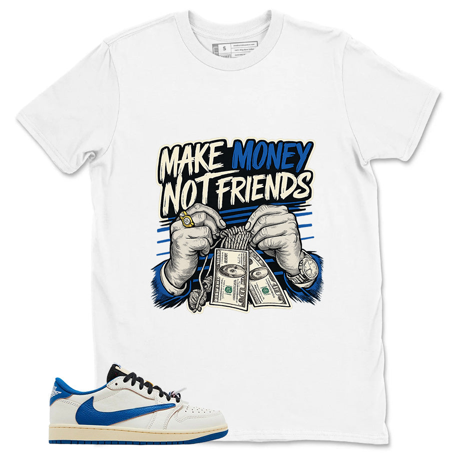 Cream Travis Scott Fragment Sail Military Blue 1s Shirt Make Money Not Friend Graphic