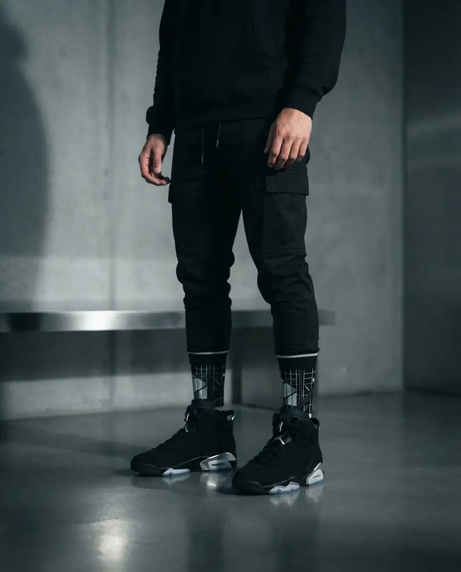 Chrome Socks – Air Jordan 6 Retro Inspired Mid-Calf Unisex Crew Socks