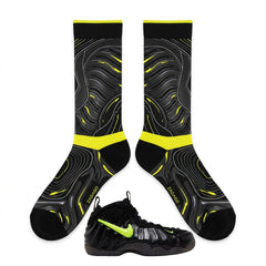 Voltage Sneaker Match Socks – Foamposite Pro Inspired Mid-Calf Crew Socks