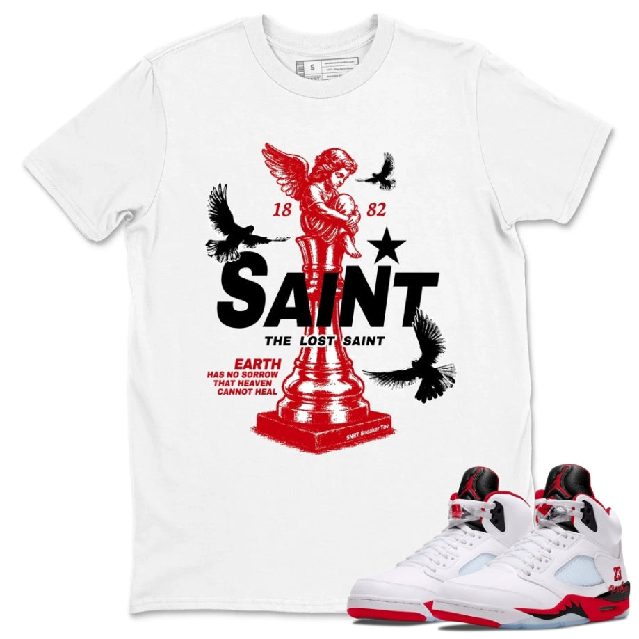 The Lost Saint Graphic Shirt - Match Air Jordan 5 'Fire Red' 2025
