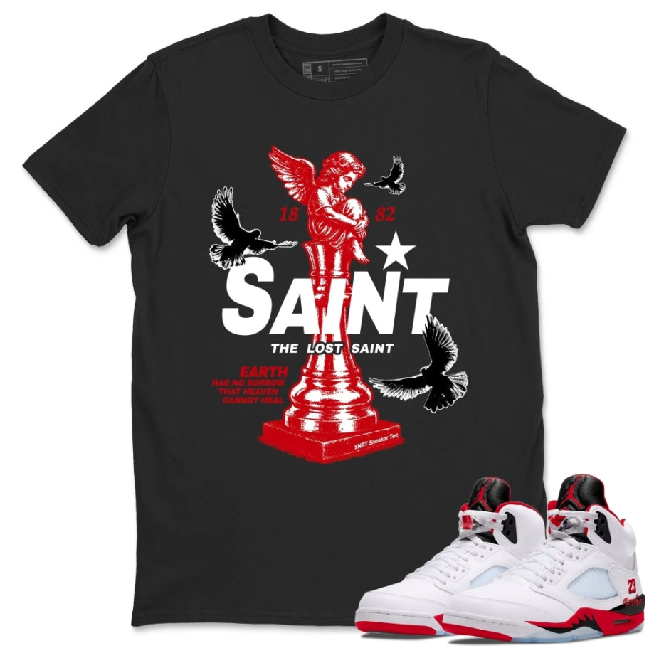 The Lost Saint Graphic Shirt - Match Air Jordan 5 'Fire Red' 2025