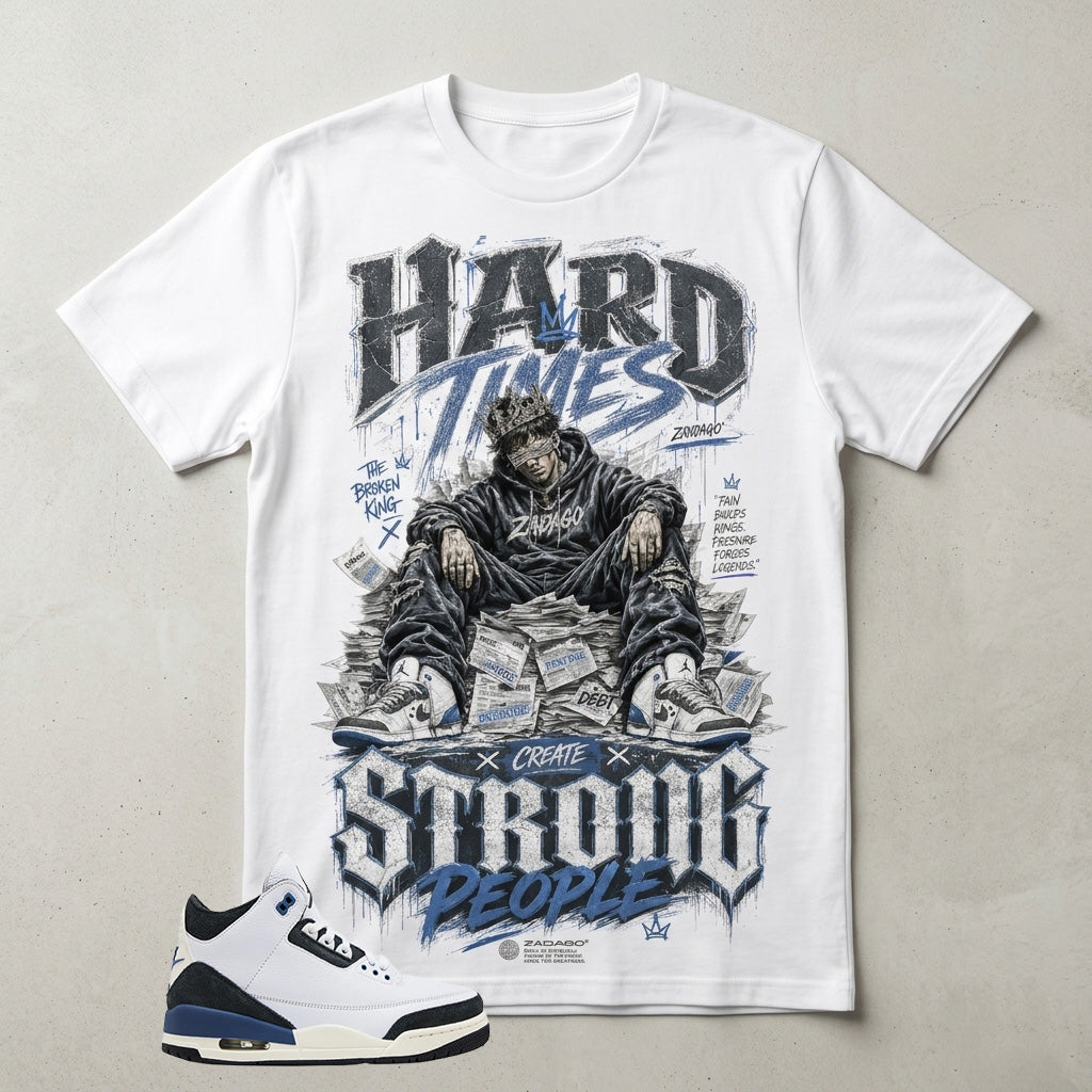 A Maniere For The Love 3s Zadago Shirt Hard Times Create Strong People Graphic