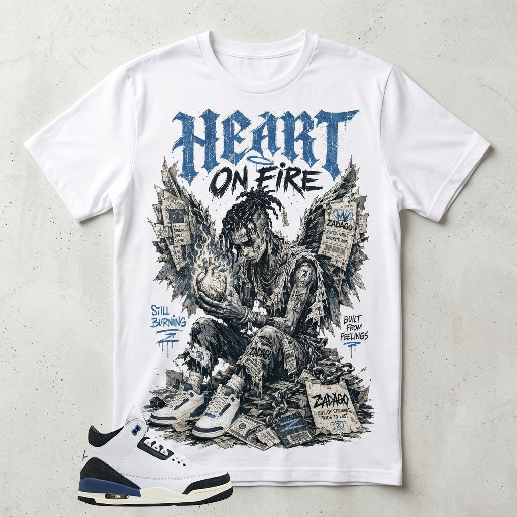 A Maniere For The Love 3s Zadago Shirt Heart On Fire Graphic