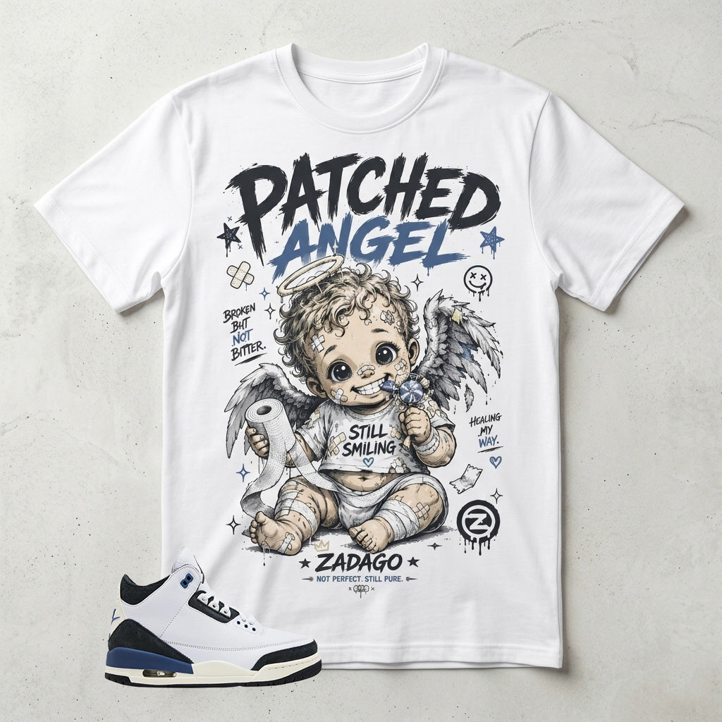 A Maniere For The Love 3s Zadago Shirt Patched Angel Graphic