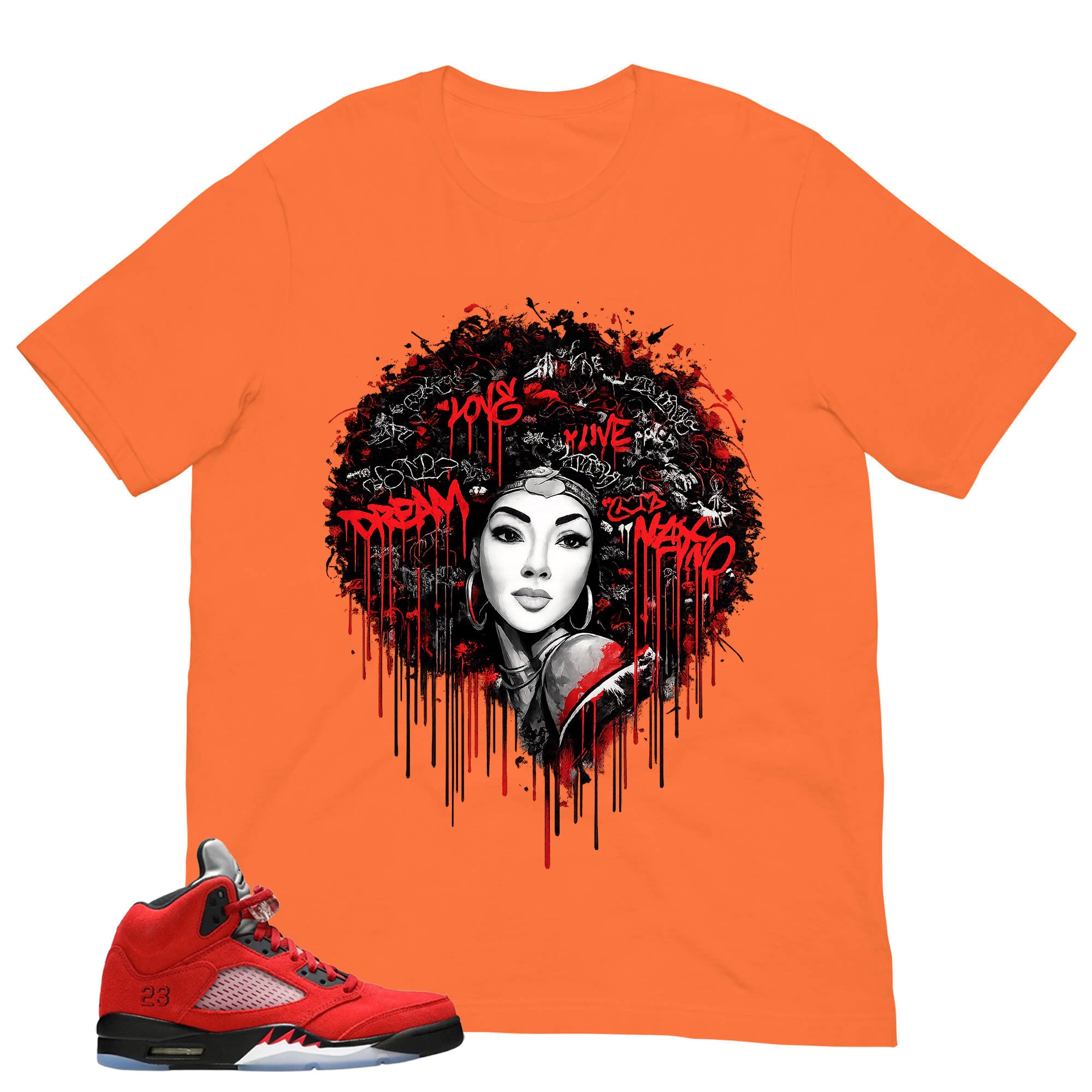 Graphic Tee Afro Queens Shirt Match 5s Raging Bull