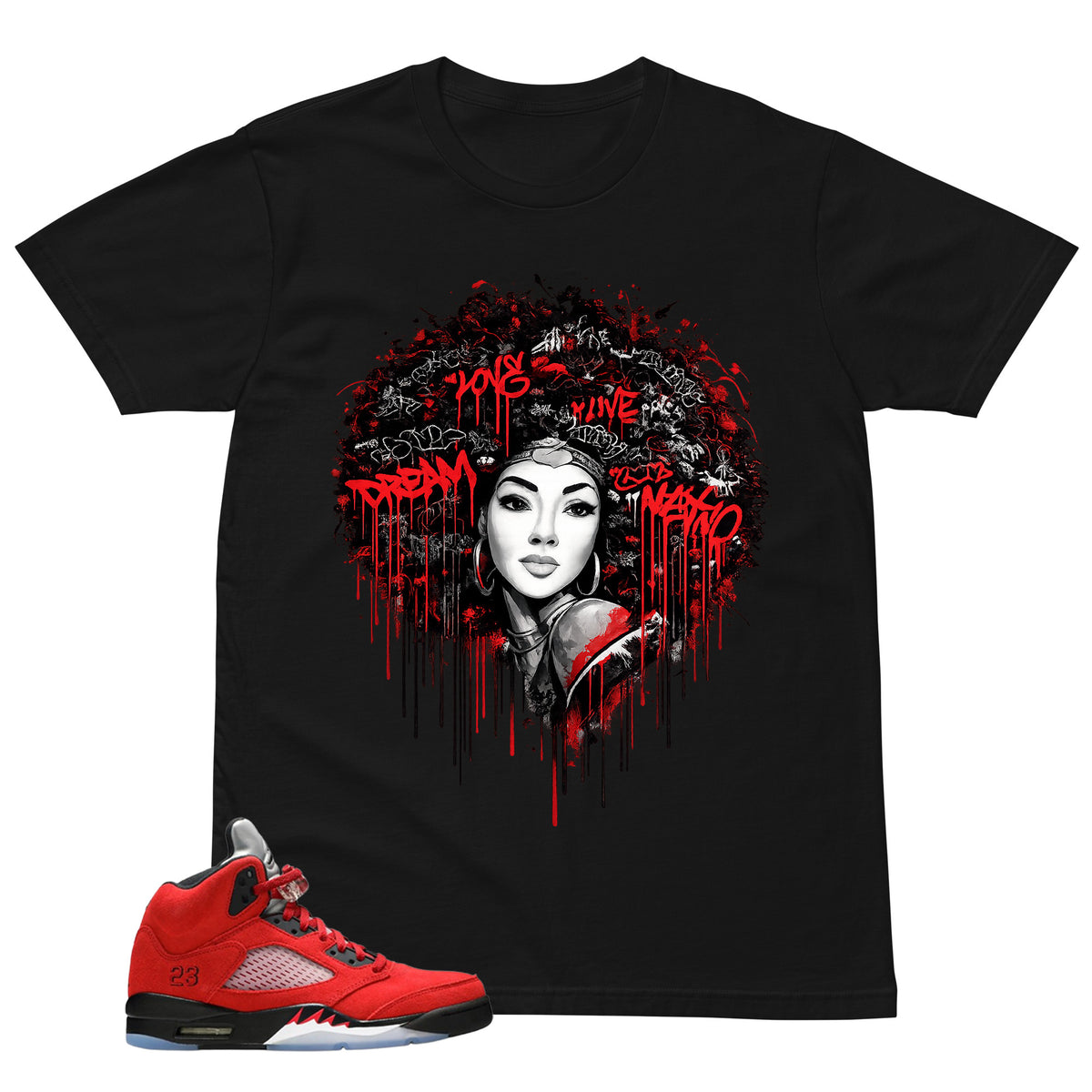 Graphic Tee Afro Queens Shirt Match 5s Raging Bull